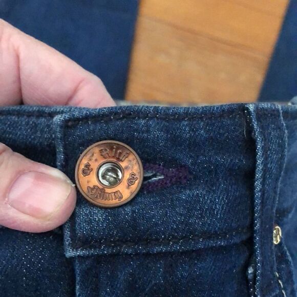 Rich & Skinny Funnel jeans Size 28 light whiskering and fading on dark denim - Picture 4 of 12